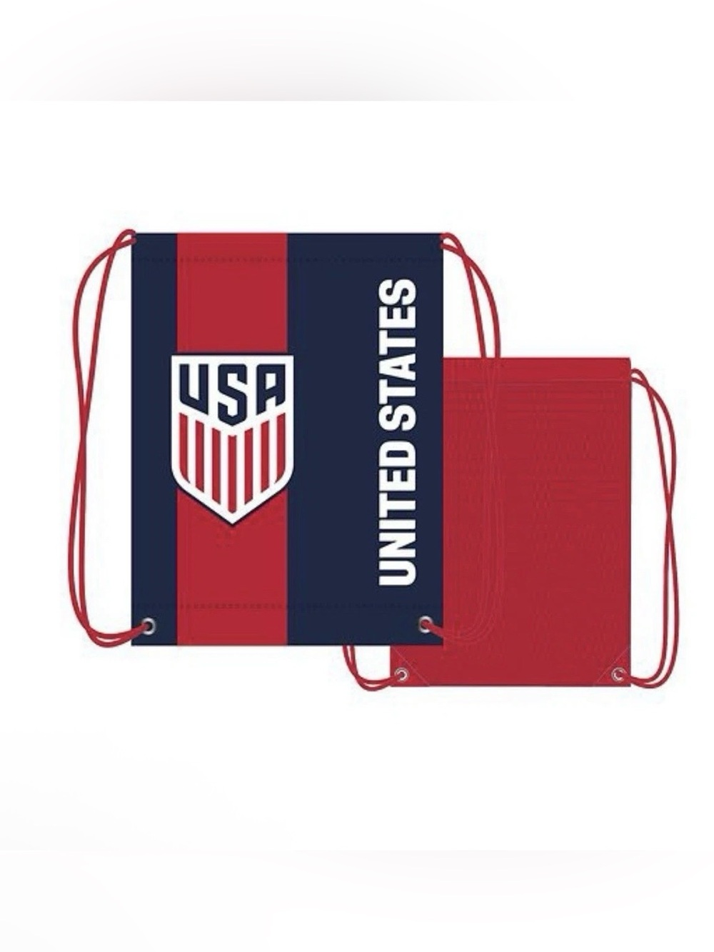 USA United States Red and Navy Drawstring Backpack
